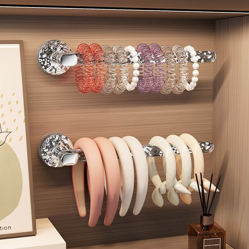 发箍收纳神器发卡夹窟发圈吸盘壁挂钩上墙放置头绳儿童发饰展示架