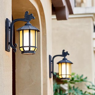 新中式壁灯户外防水庭院灯走廊过道围墙室外大门口玄关花园灯吊灯