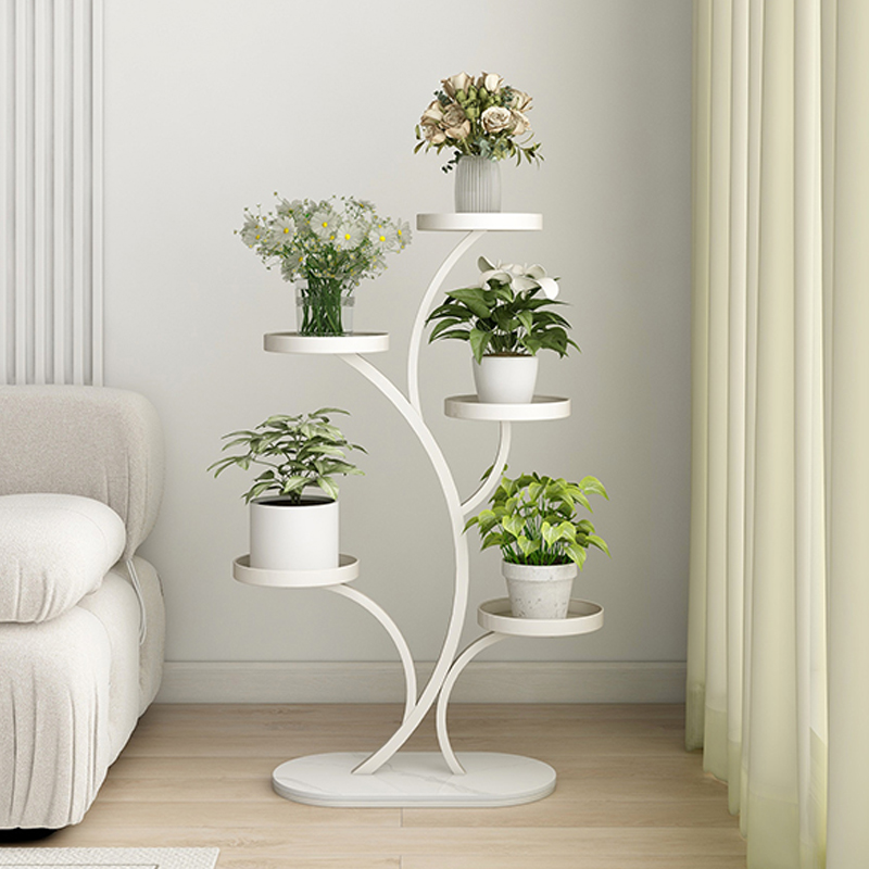 奶油风花架阳台置物架室内多层绿萝花架客厅落地式可移动花盆架子