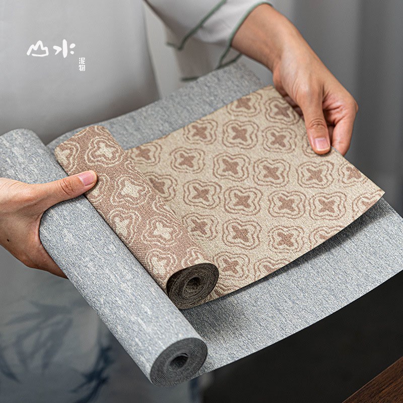 花朵棉麻防水茶席茶室用日式禅意桌旗中式布艺茶桌垫茶具茶道零配