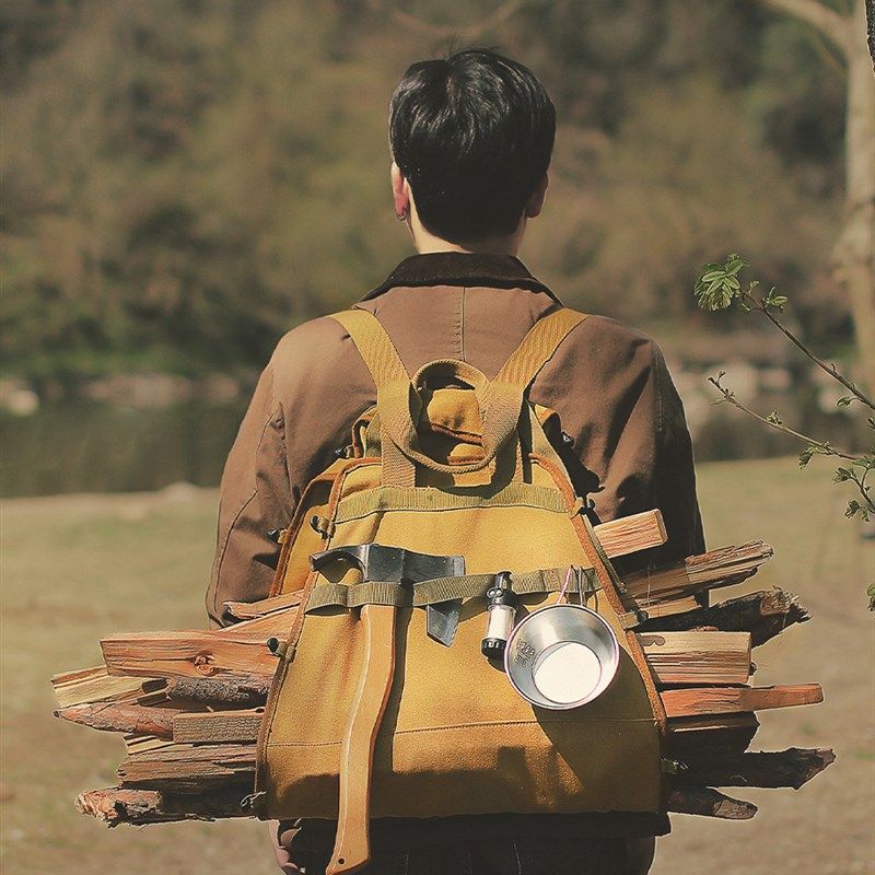 多功能手提杂物袋露营柴禾收纳袋双肩帆布背包户外柴火包收纳包,户外/登山/野营/旅行用品,帐杆收纳包,淘宝优惠券,粉丝福利购,淘宝优惠卷