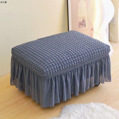 长条弹力凳子通用套罩裙摆储物凳套换鞋沙发全包泡泡纱床尾脚踏
