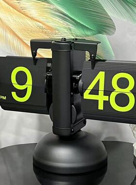 网红桌面翻页时钟自动装饰钟表摆件创意工艺钟表电子客厅艺术座钟