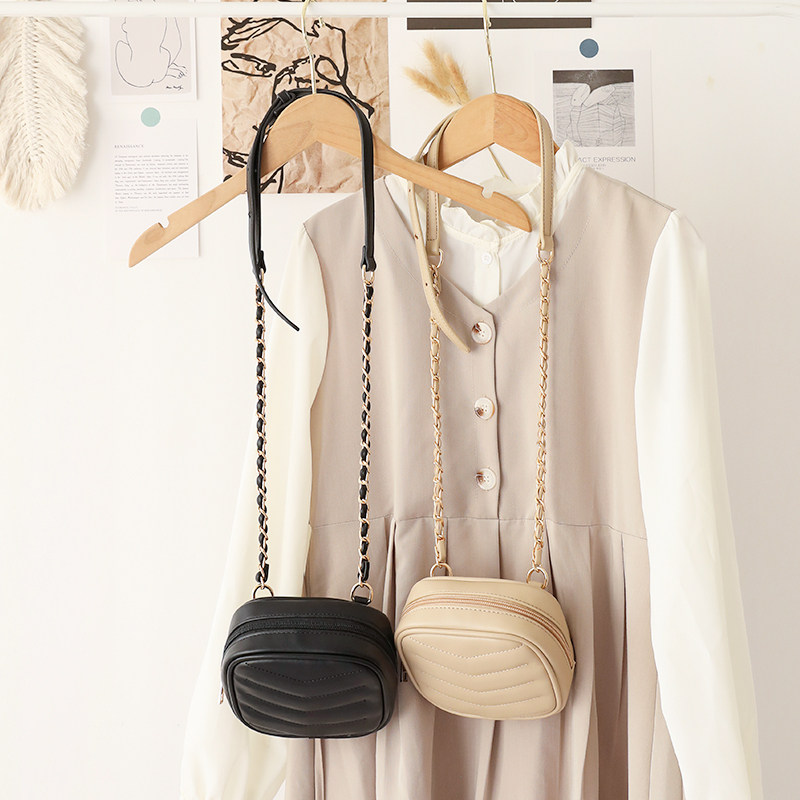 日韩复古软皮链条小包包可爱车缝线单肩小方包女小众便携斜挎包潮
