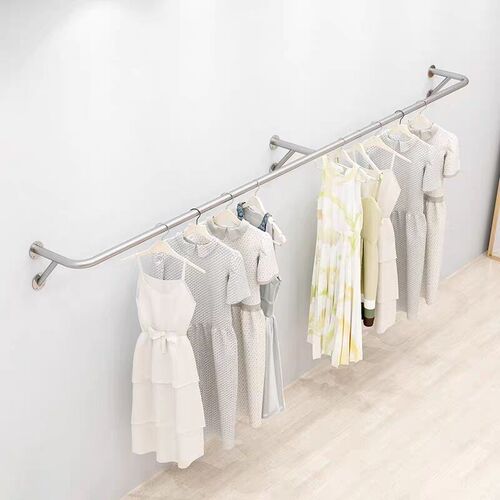 服装店展示架上墙壁挂侧挂架女装童装店墙上货架不锈钢挂衣架墙架