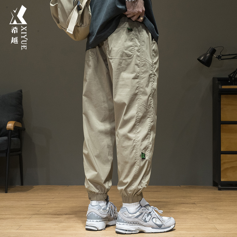 秋季速干裤男加绒束脚休闲裤男士宽松大码工装裤男款秋冬运动裤子