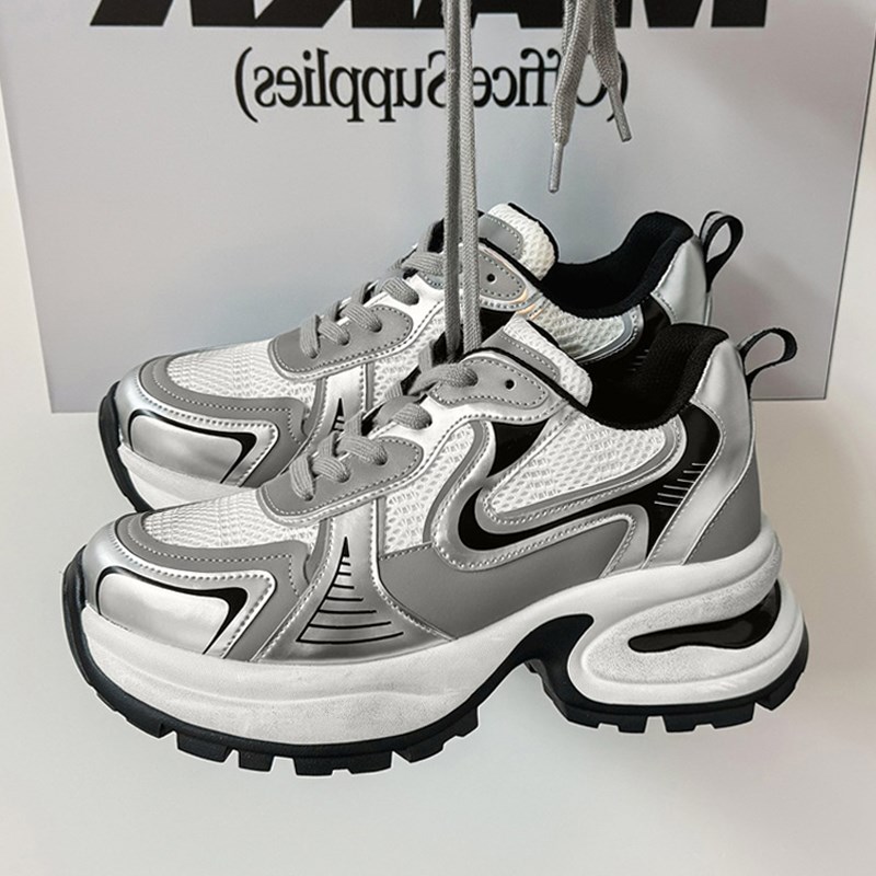 厚底老爹鞋男潮牌男鞋春秋季2025新款个性时尚透气运动休闲情侣鞋