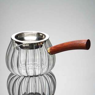 侧把木柄公道杯大号个性高档茶具分茶器加厚耐热可明火电陶炉加热