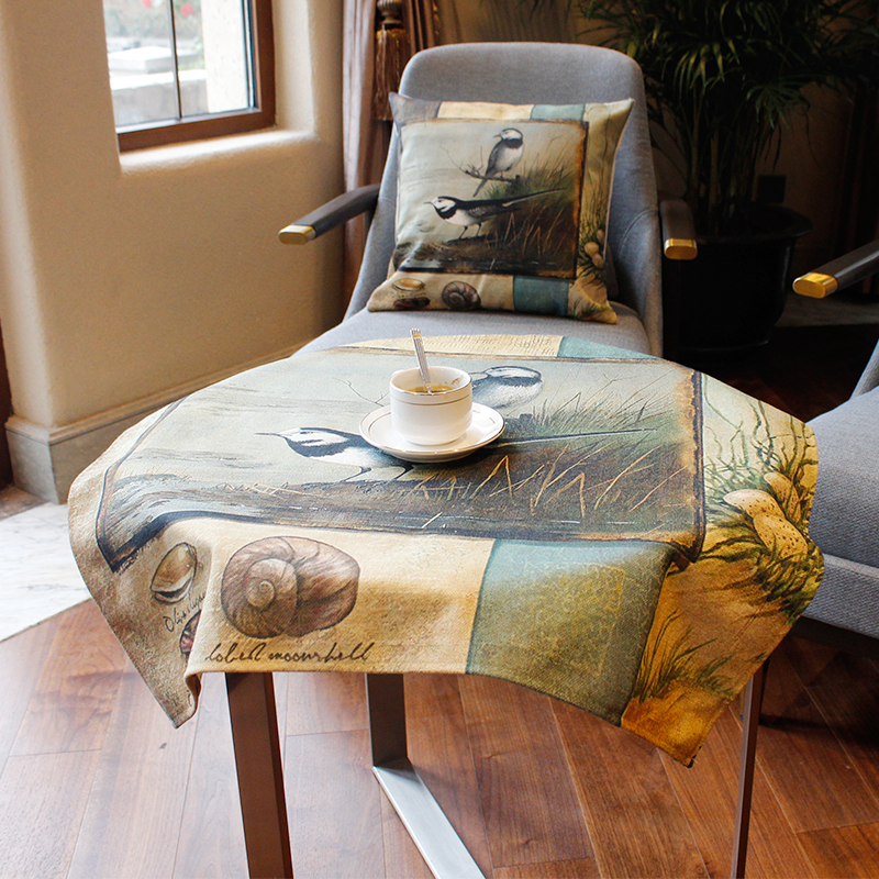 美式乡村多用盖巾小圆桌布茶几巾床头柜盖巾洗衣机盖布拍摄影道具