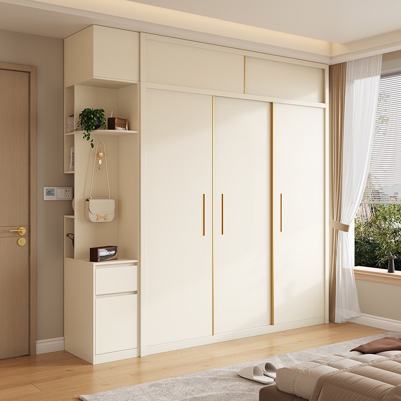 定制实木推拉门衣柜加高2.5/2.6/2.8/3米一门到顶家用卧室大衣橱