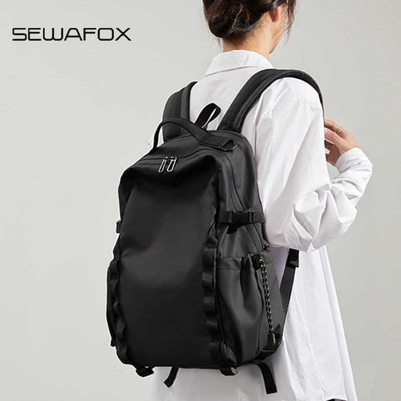 背包2024新款双肩包女设计感小众旅游轻便男大学生书包男生高中生