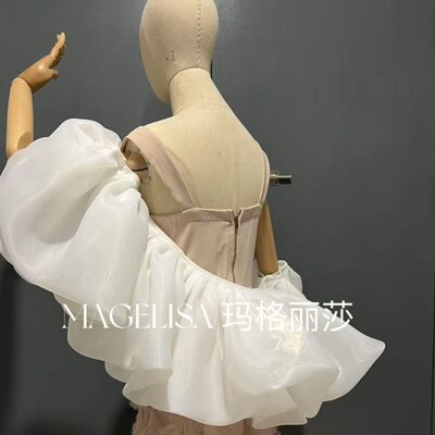 新娘手套拍照造型袖子配饰婚纱礼服配饰遮手臂披肩白色纱纱斗篷