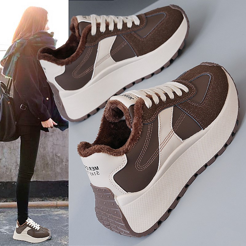 老爹鞋女2024新款爆款冬季加绒女鞋百搭厚底秋冬休闲运动二棉鞋子