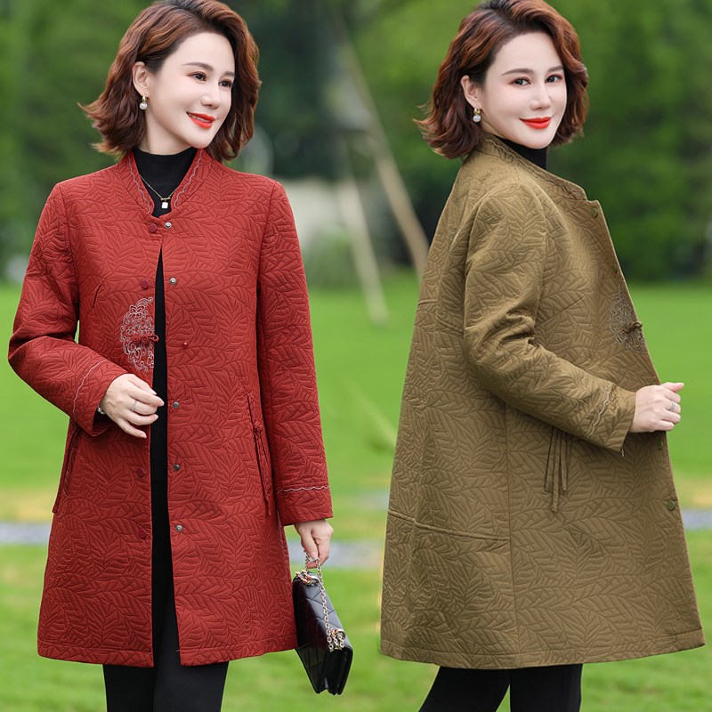 年轻妈妈春秋装2024新款风衣外套中老年女装40岁50时尚中长款上衣