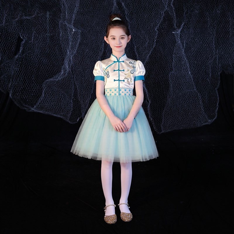 六一儿童合唱服装演出服男女童礼服中小学生表演朗诵纱裙大合唱团