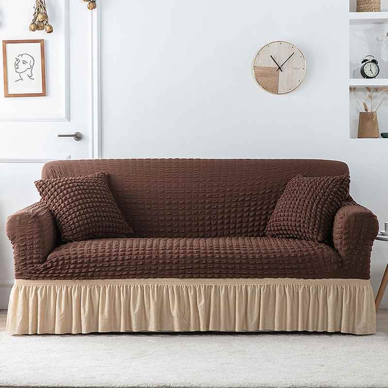 【折扣店】泡泡纱裙防滑加厚沙发套罩弹力全包萬能简约沙发垫巾现