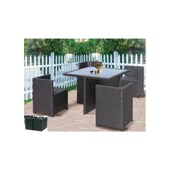 户外家具成套休闲餐桌椅 休闲庭院阳台藤编桌椅藤椅五件套