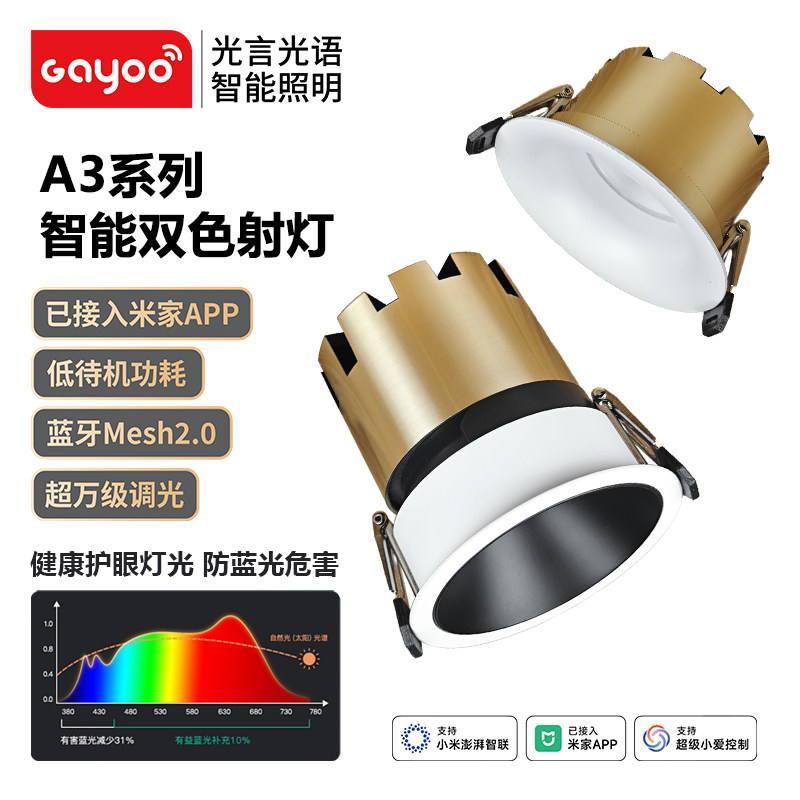 光言光语A3系列智能防眩筒射灯图片