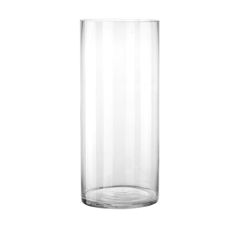 超大号直筒花瓶玻璃透明落地摆件客厅水竹干花插花圆柱形直筒鱼缸