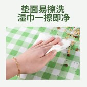 便携户外皮革拎手野餐垫红白格腈纶防潮垫 郊游爬行垫露营垫