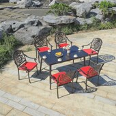 户外桌椅铸铝庭院露天休闲别墅室外花园露台院子阳台商用茶桌组合