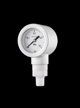 60MM径向 全钢2.5级 PFA超高纯洁净压力表,PFA超高纯洁净压力表