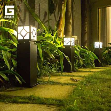 太阳能灯户外庭院灯草坪灯室外led防水灯简约公园灯花园别墅柱灯