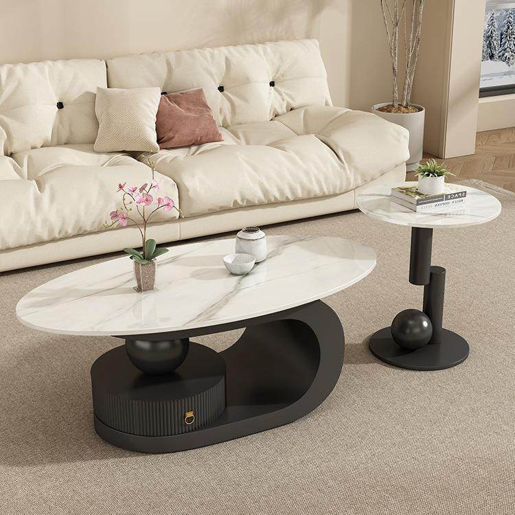 轻奢奶油岩板茶几家用客厅现代小户型沙发客厅组合椭圆形茶几豪华,电子元器件市场,其它元器件,淘宝优惠券,粉丝福利购,淘宝优惠卷