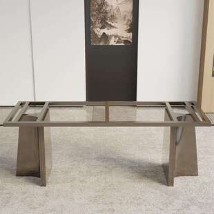 意式轻奢桌腿支架不锈钢餐桌腿岩板大理石底座奢石茶桌架子支撑脚