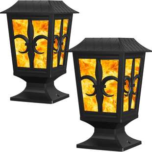 太阳能灯火焰灯柱头灯欧式户外围墙柱子灯院墙灯外花园别墅庭院灯