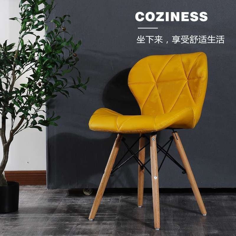 家用休闲办公电脑洽谈实木伊姆斯椅北欧餐椅布艺创意餐椅简约椅子