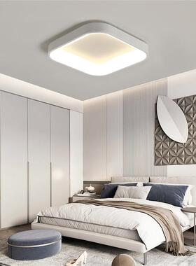 卧室吸顶灯现代简约白色方形家用书房间灯北欧极简网红主卧室灯具