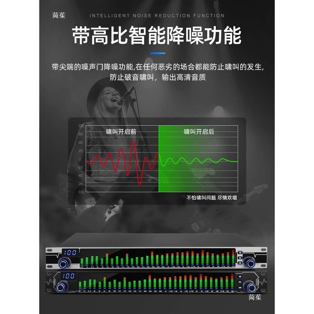 调音师31段数字均衡器频谱显示KTV演出家用酒吧降噪音频