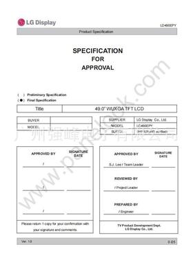 LD490EPY-SHP1原装LG49寸高清液晶玻璃显示屏LD490EPY-SHP1高透商