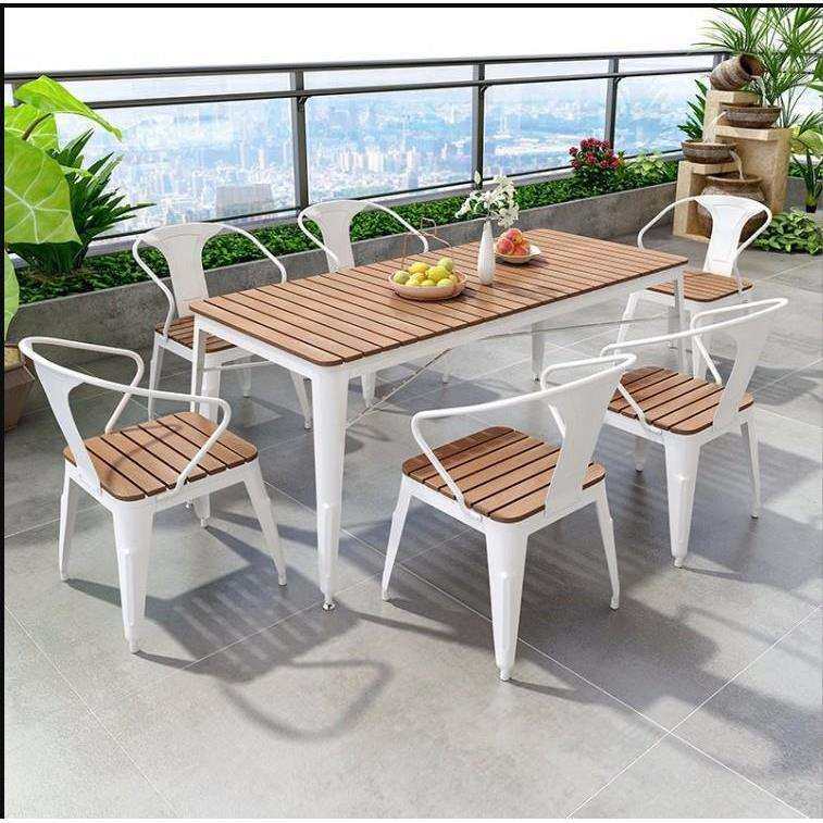 北欧岩板户外桌椅组合露天庭院洽谈塑木餐桌椅咖啡厅休闲一桌四椅,电子元器件市场,其它元器件,淘宝优惠券,粉丝福利购,淘宝优惠卷