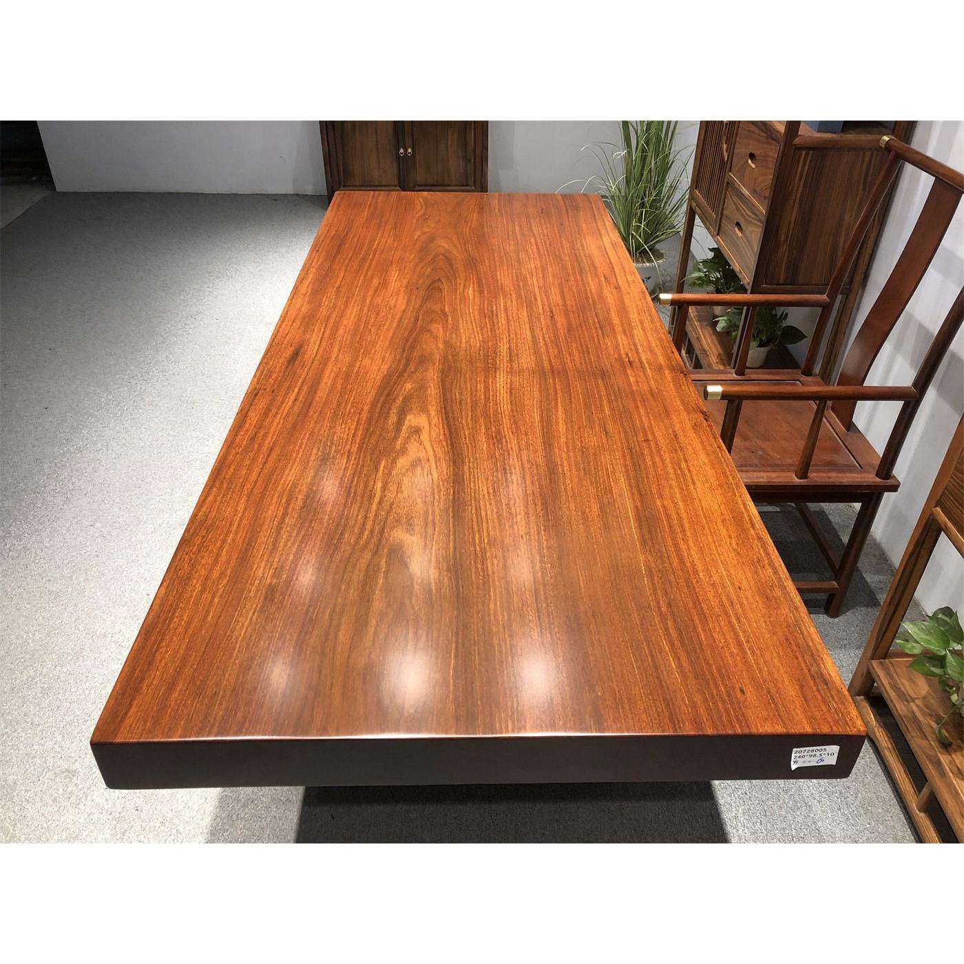 尺寸:240*98.5*10 奥坎实木大板原木茶台茶桌餐桌老板桌公桌