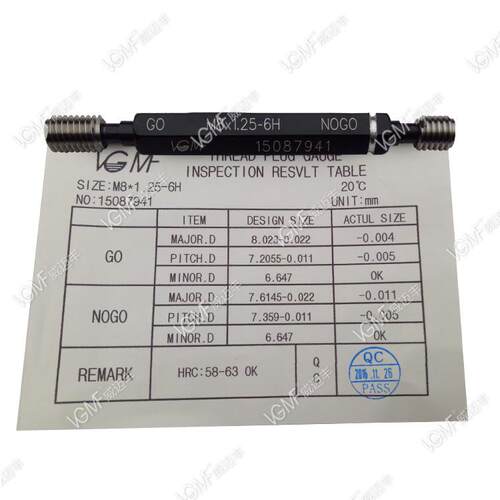 VGMF威迈丰螺纹塞规M4.5*0.75M4.5*0.35 6H牙规 通止规 棒规 量具