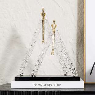思考者水晶摆件现代简约样板间客厅桌面家居装饰品摆件电视柜茶几