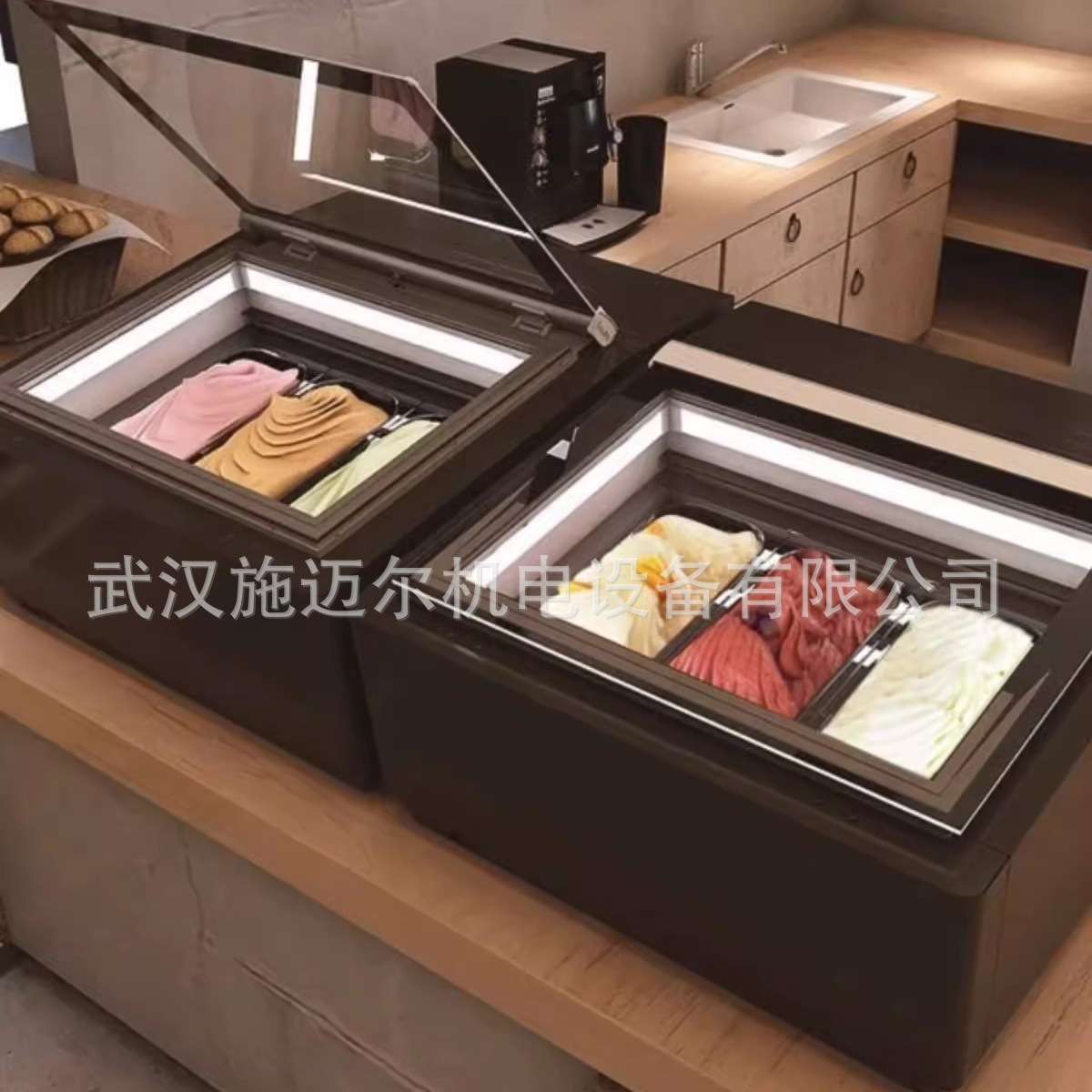 海力冰淇淋展示柜冰激凌冷冻柜小钢炮台式摆摊商用硬质Gelato吧台
