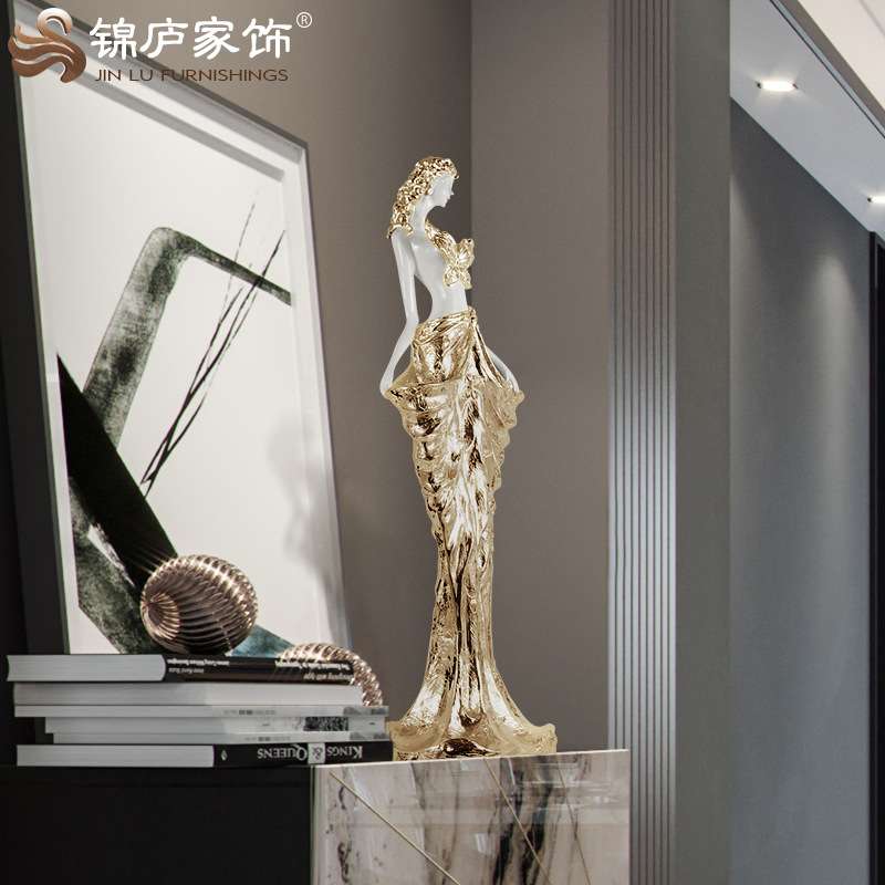 酒店前台摆设人物美女花瓶摆件装饰客厅餐厅电视柜橱窗摆设艺术品