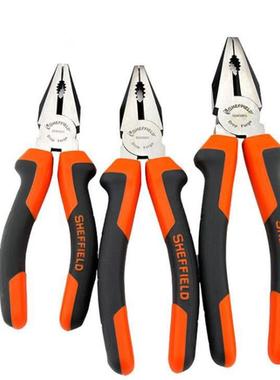 钢盾工具老虎钳钢丝钳嘴钳双色柄斜嘴钳斜口钳钳子弯嘴钳S045003