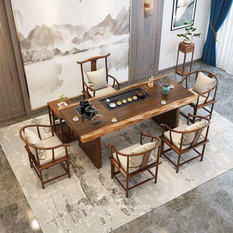 新中式仿古大板茶桌客厅全实木会客泡茶台办公室洽谈茶艺桌椅组合,电子元器件市场,其它元器件,淘宝优惠券,粉丝福利购,淘宝优惠卷