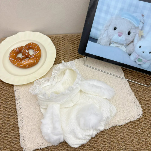 秋冬毛绒软糯针织卫衣连帽衫小兔马尔济斯泰迪比熊宠物狗狗衣服饰