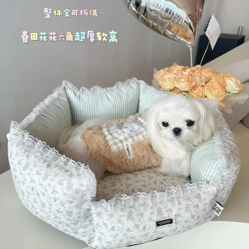春田花花六角超厚双面软窝四季通用可拆洗宠物狗窝猫窝靠背沙发窝