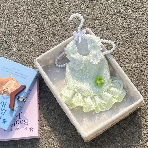 宠物狗狗衣服蕾丝花边花朵春秋比熊泰迪博美猫咪小型犬约克夏裙子