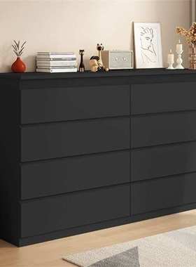 fLE斗柜家用卧室收纳柜美式黑色五斗柜简约现代北欧风抽屉柜多层