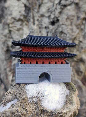 城楼中式古建筑假山造景小摆件水陆鱼缸鱼池盆景植物生态瓶微景观