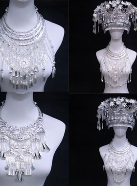 新款苗族项圈苗银项链贵州广西云南少数民族饰品围脖舞台饰品夸张