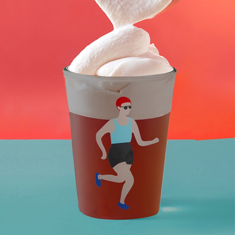 hai2可爱新配色彩色玻璃杯牛奶杯水杯啤酒咖啡杯耐热居家办公多用