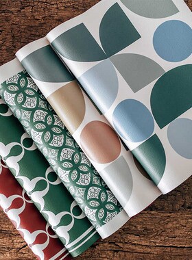 半宅几何餐桌垫防水防油防烫家用茶几吧台西餐垫PVWC垫子免洗桌布